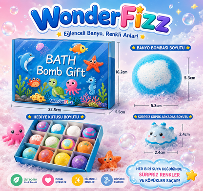 BubbaJoy™ Rainbow Fizz - Çocuklar İçin Eğitici ve Renkli Banyo Deneyimi