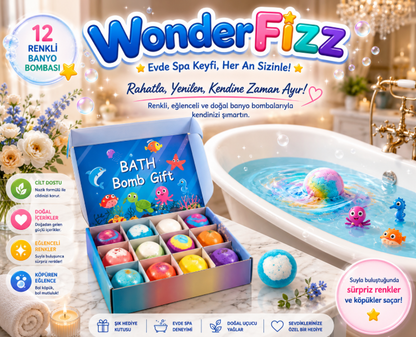 BubbaJoy™ Rainbow Fizz - Çocuklar İçin Eğitici ve Renkli Banyo Deneyimi