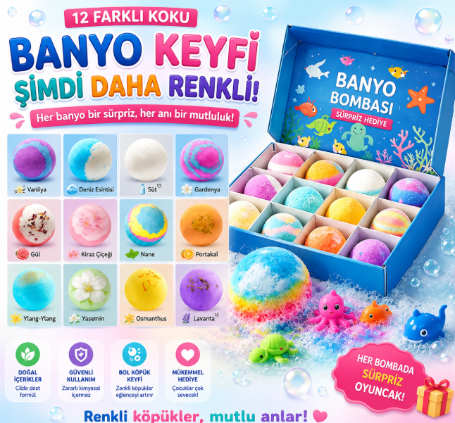 BubbaJoy™ Rainbow Fizz - Çocuklar İçin Eğitici ve Renkli Banyo Deneyimi